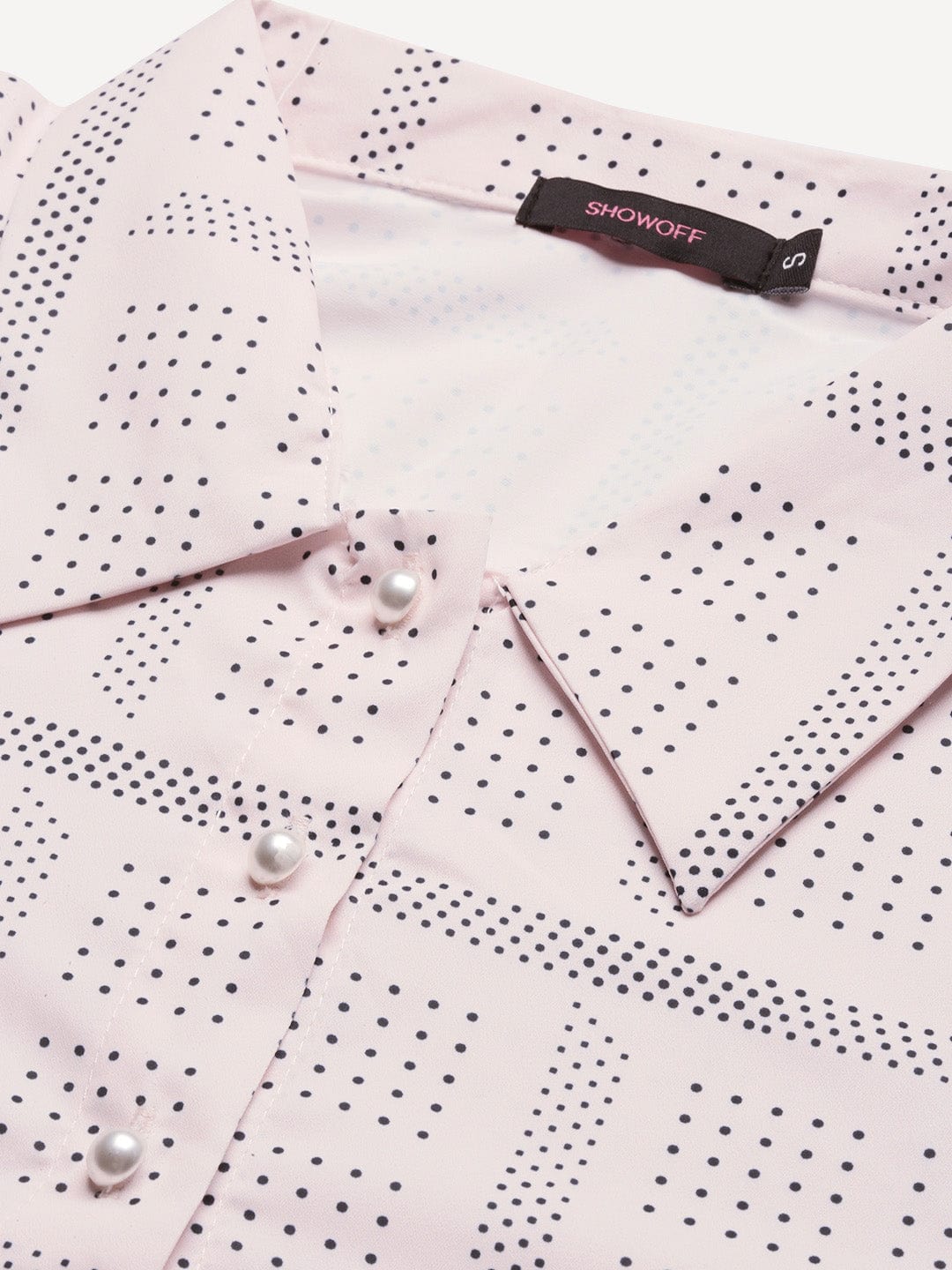 Women's Pink Standard Slim Fit Opaque Printed Casual Shirt