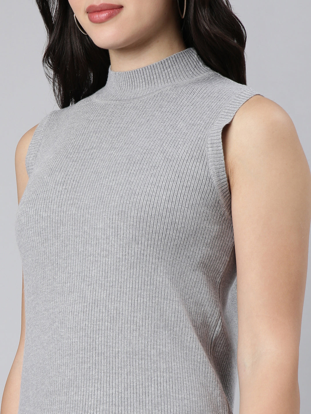 Women's Solid Grey A-Line Dress