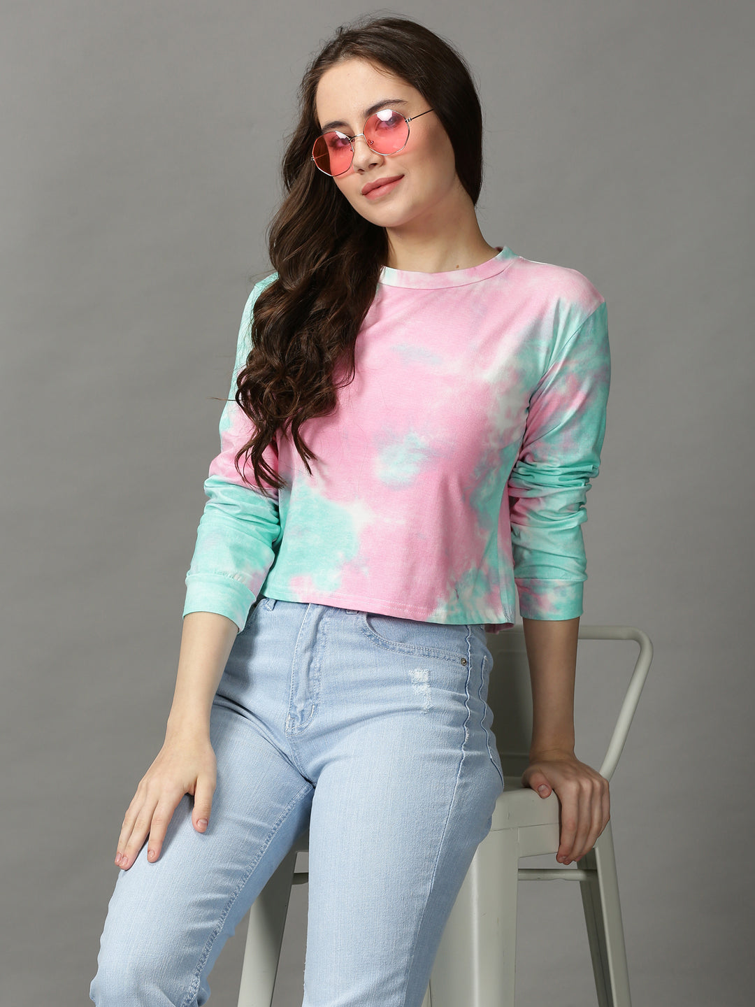Women's Multi Tie and Dye Crop Top