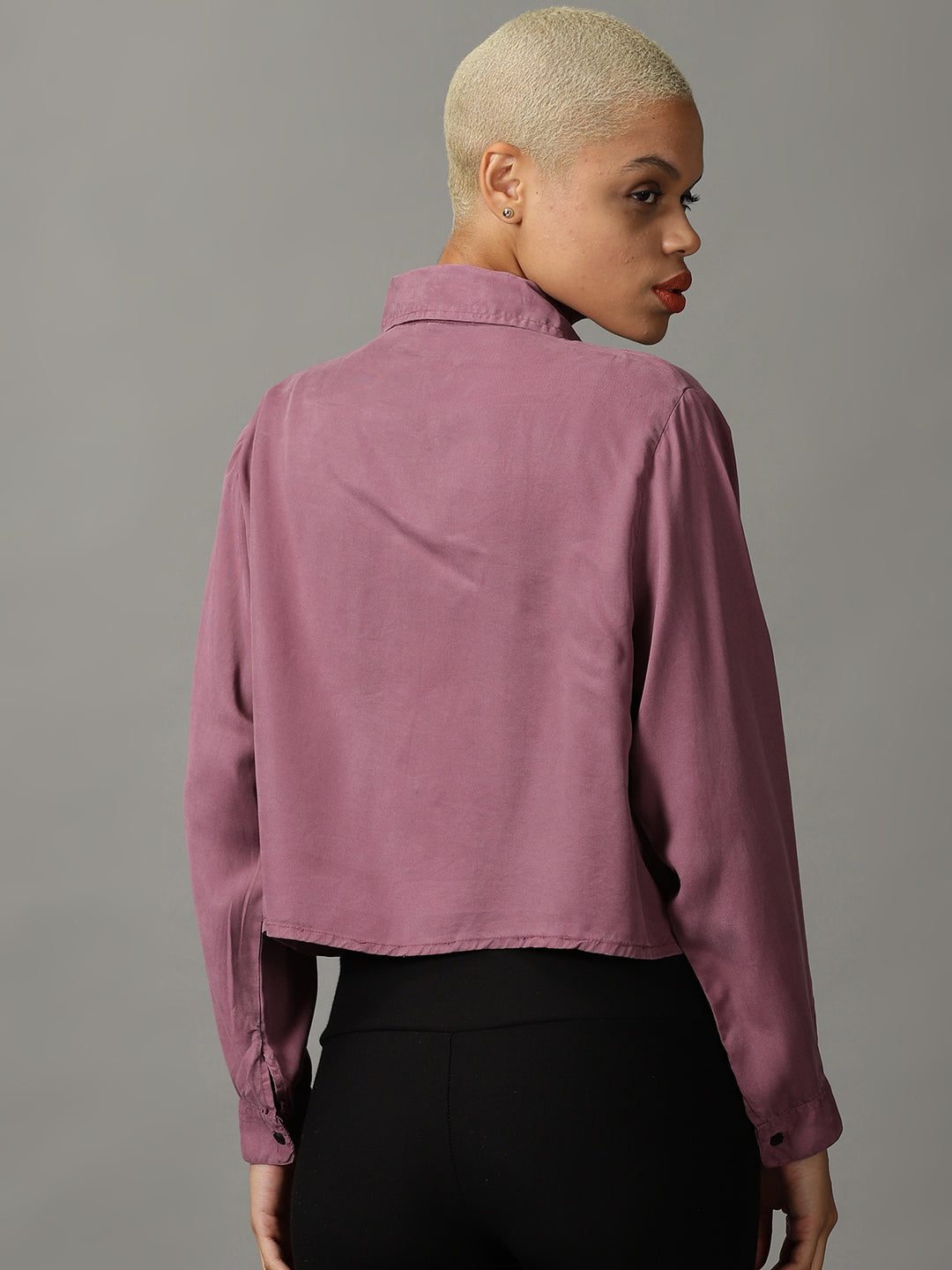 Women's Violet Spread Collar Casual Shirt