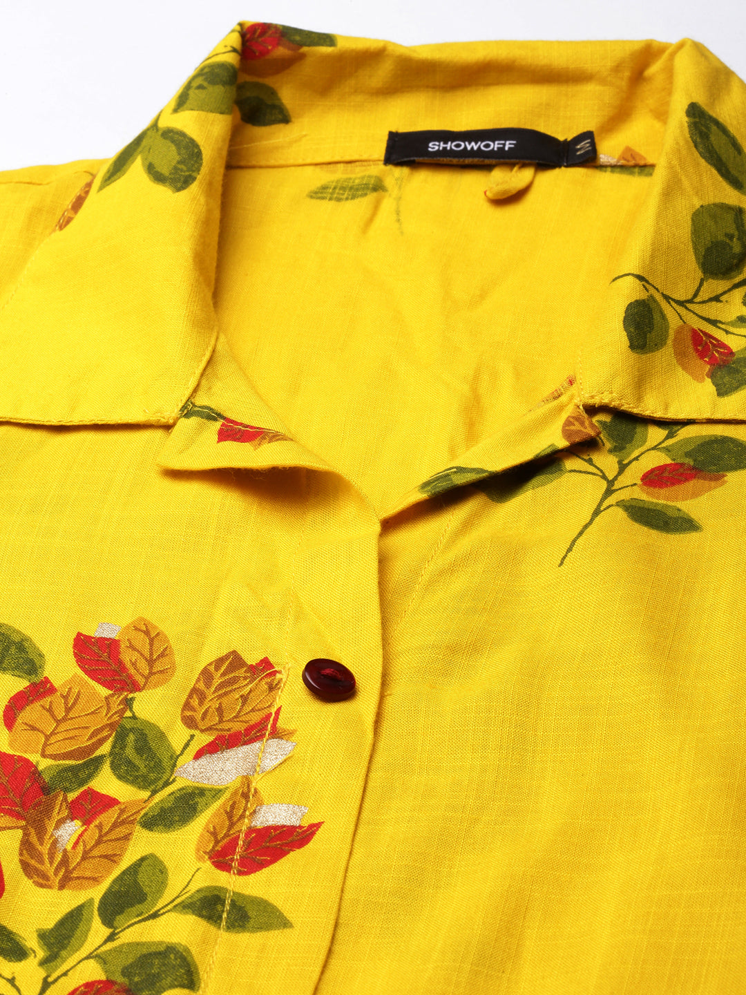 Women's Mustard A-Line Floral Dress