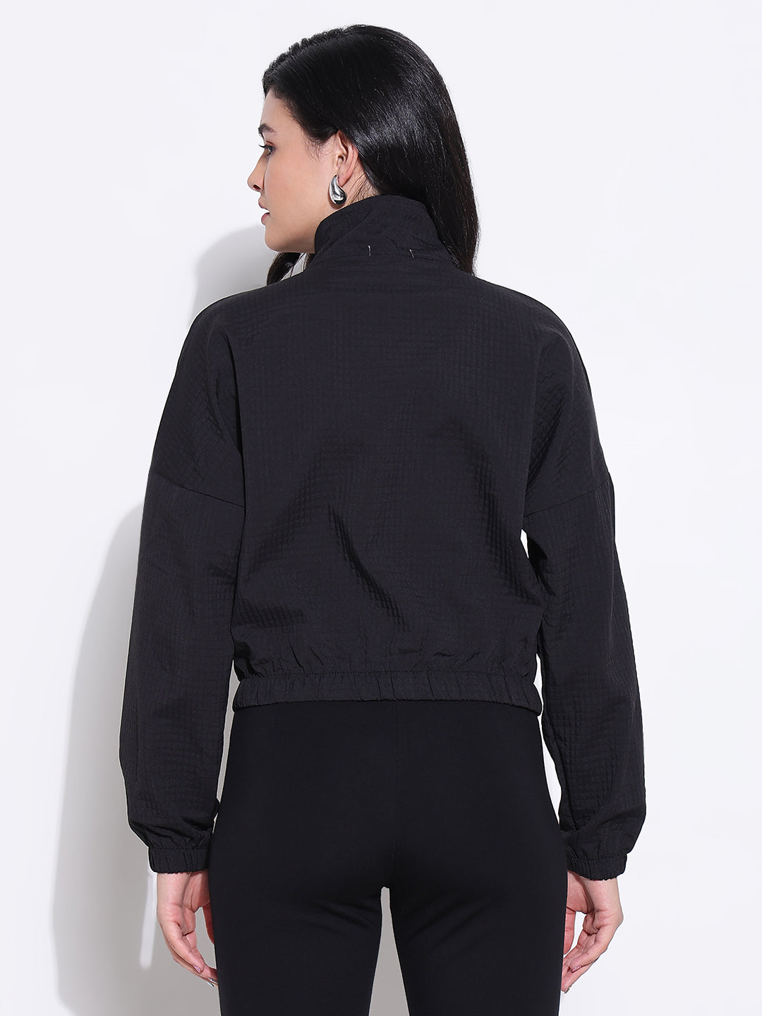 Women's Black Windcheater Bomber Jacket