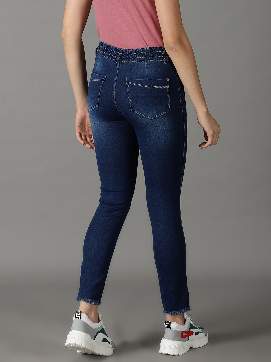 Women's Blue High-Rise Light Fade Stretchable Cotton Jeans