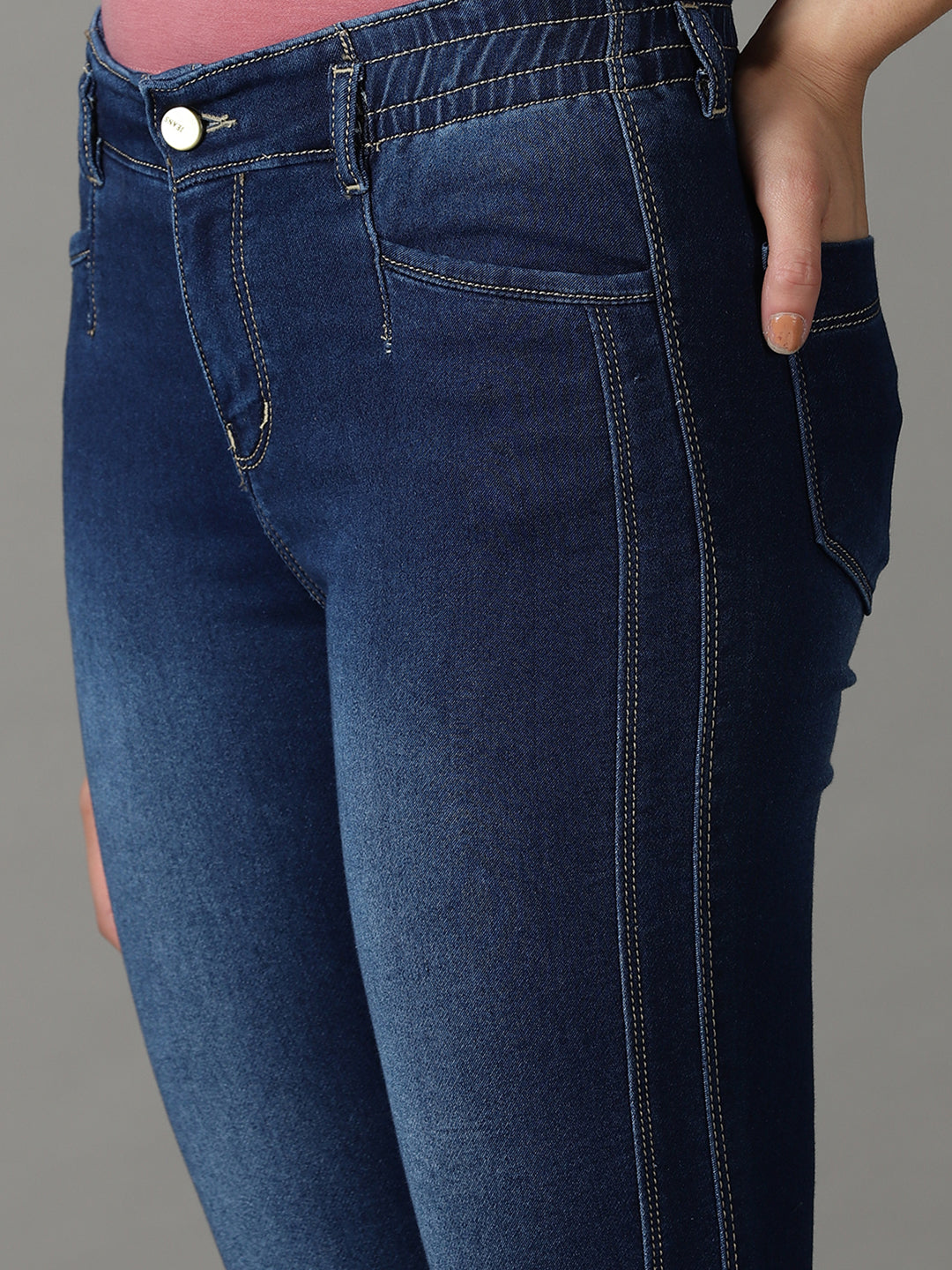 Women's Blue High-Rise Light Fade Stretchable Cotton Jeans