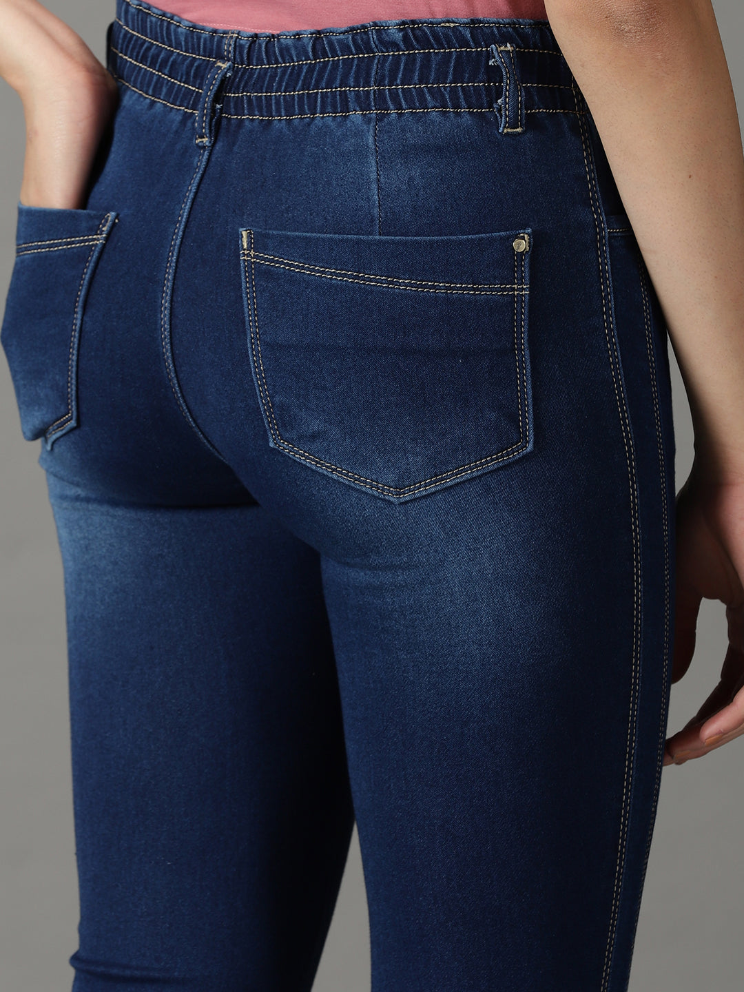 Women's Blue High-Rise Light Fade Stretchable Cotton Jeans