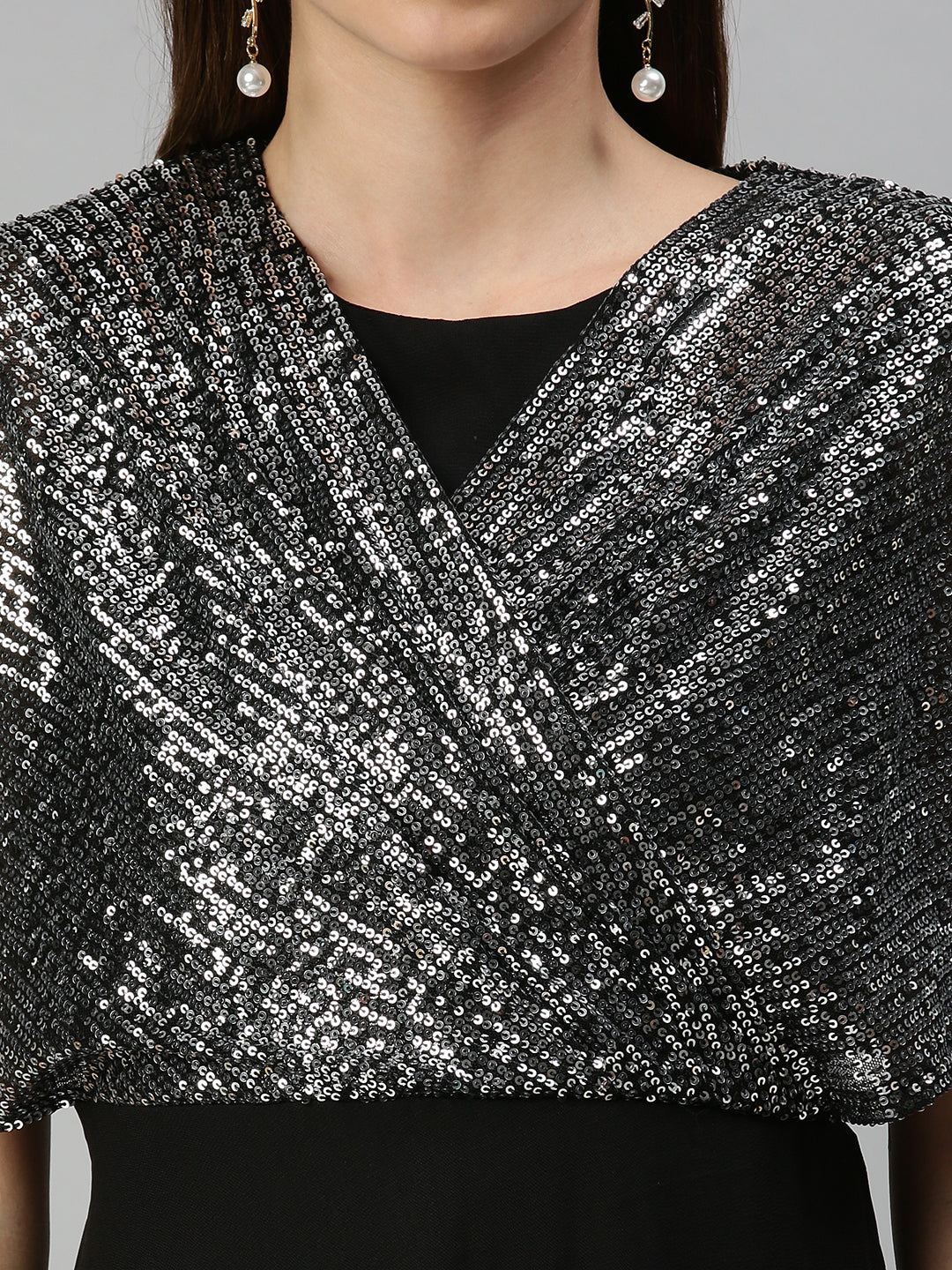 Women's Embellished Maxi Black Dress