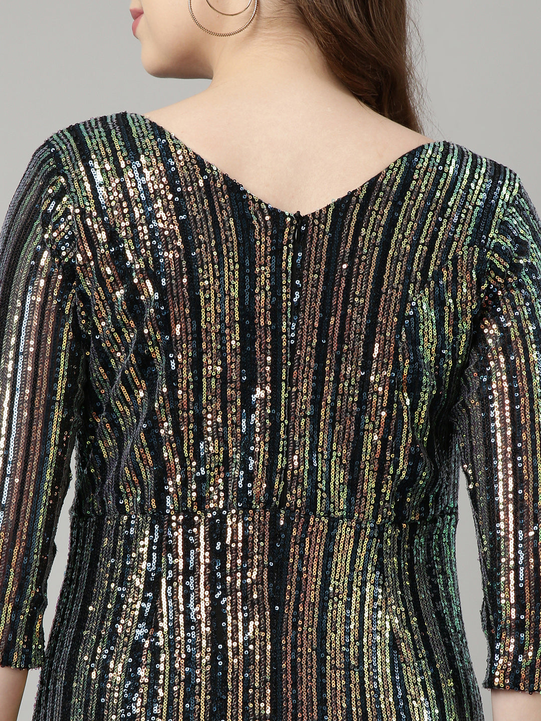Women's Teal Embellished Maxi Party Wear Dress