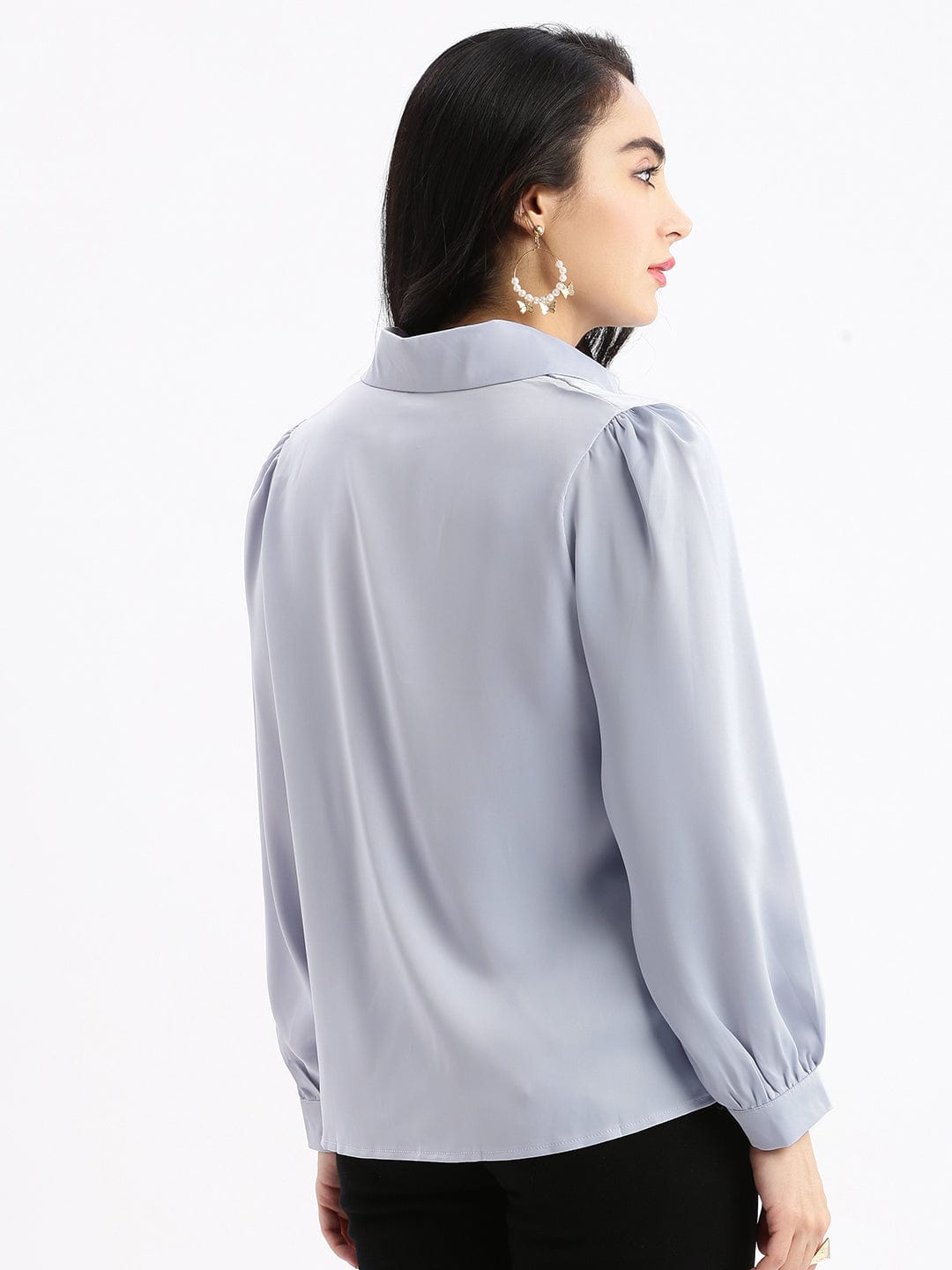 Women's Blue Standard Opaque Casual Shirt