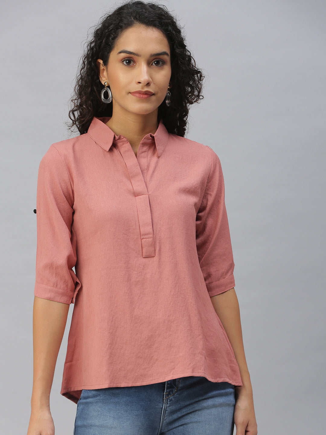 Women's Nude Comfort Slim Fit Casual Shirt