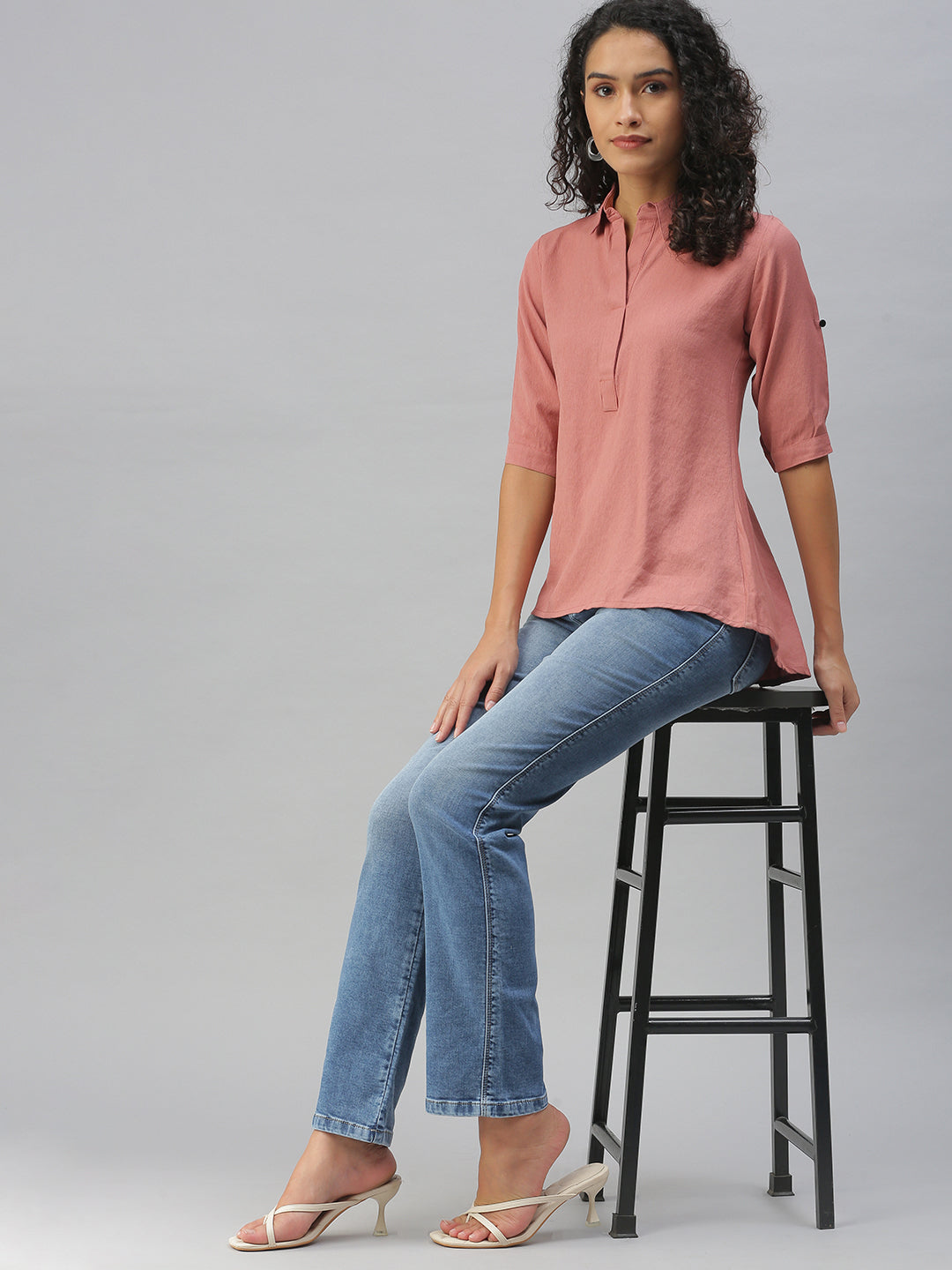 Women's Nude Comfort Slim Fit Casual Shirt