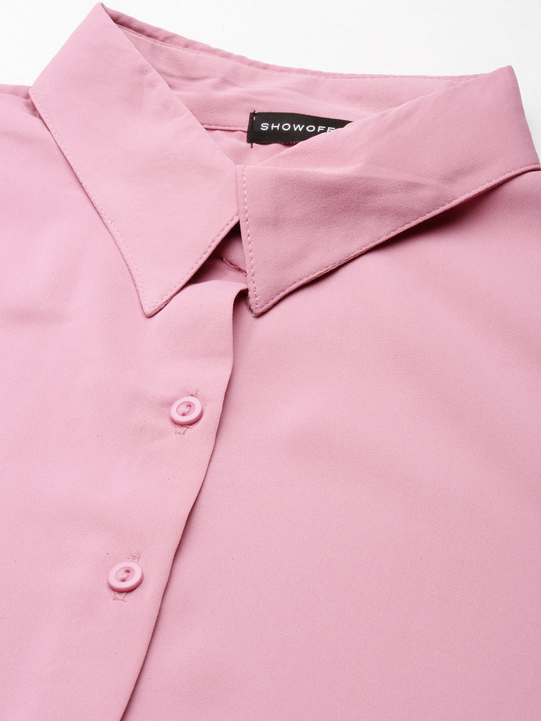 Women's Pink Spread Collar Classic Fit Casual Shirt