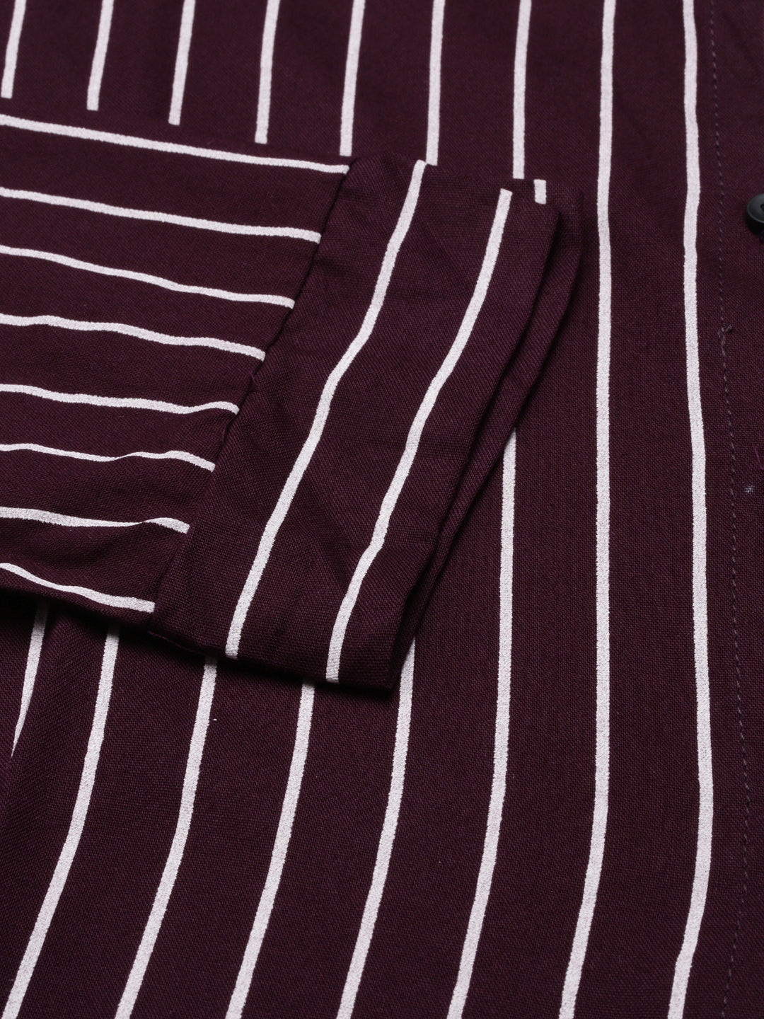 Women's Purple Classic Vertical Striped Cotton Slim Fit Casual Shirt
