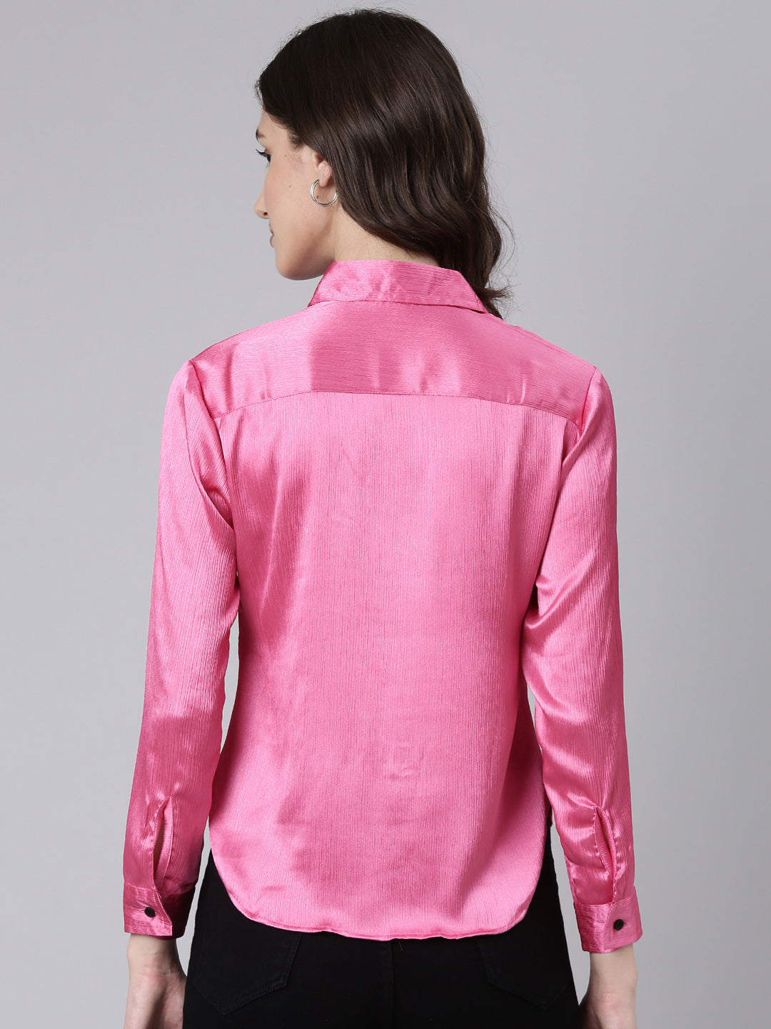 Women's Pink Slim Fit Casual Shirt