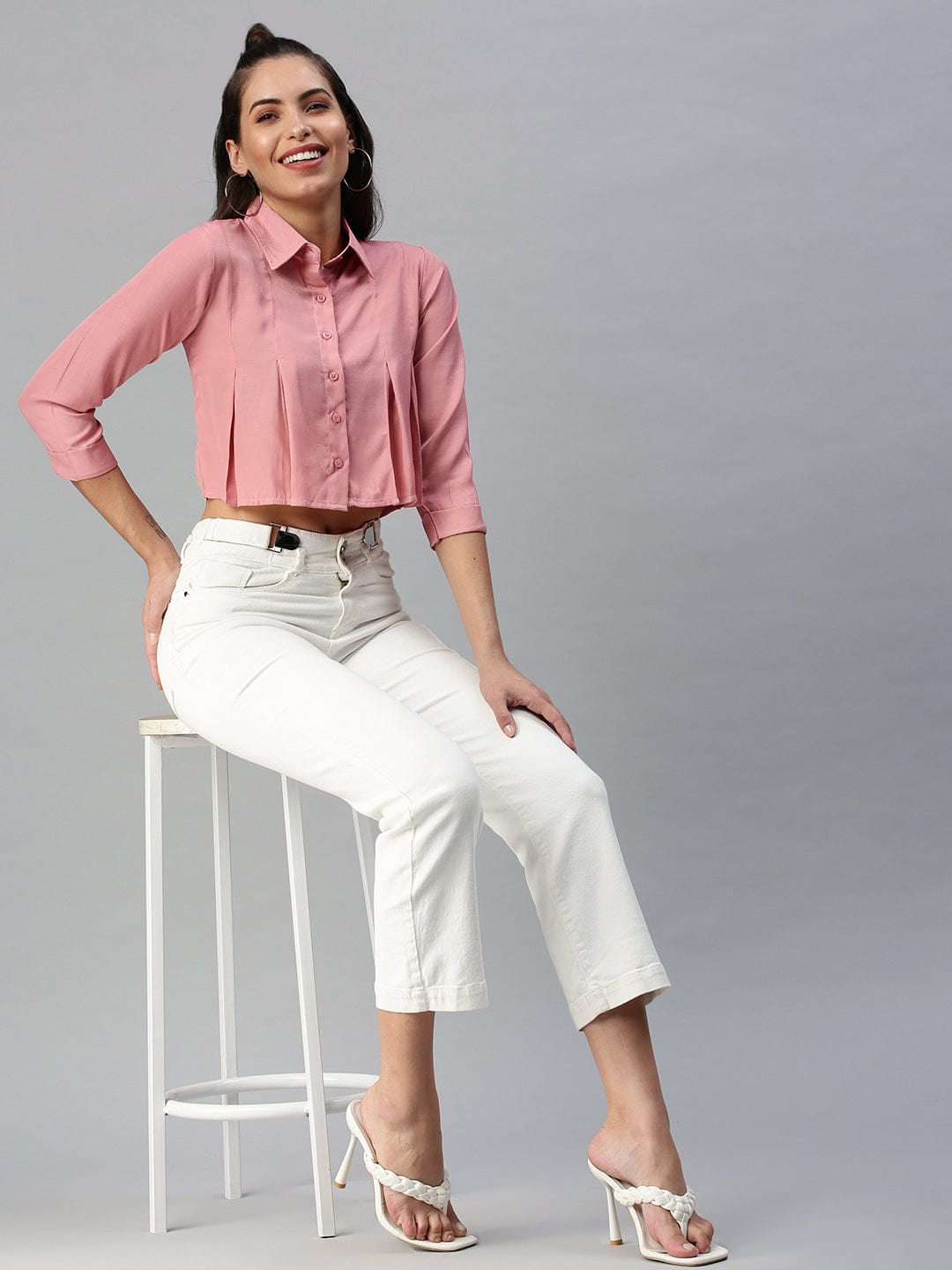 Women's Mauve Comfort Boxy Casual Shirt